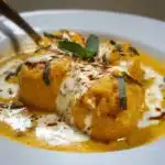 Malfatti de calabaza con crema de queso