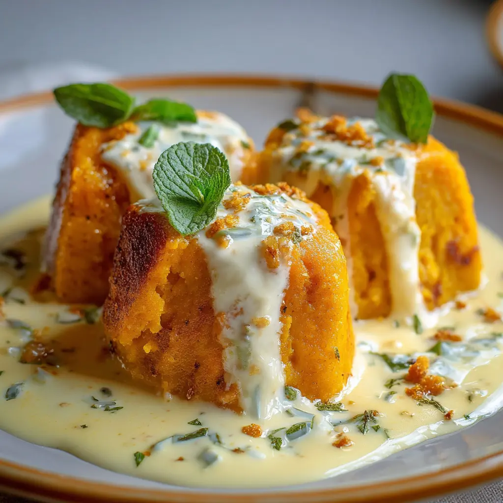 Malfatti de calabaza con crema de queso