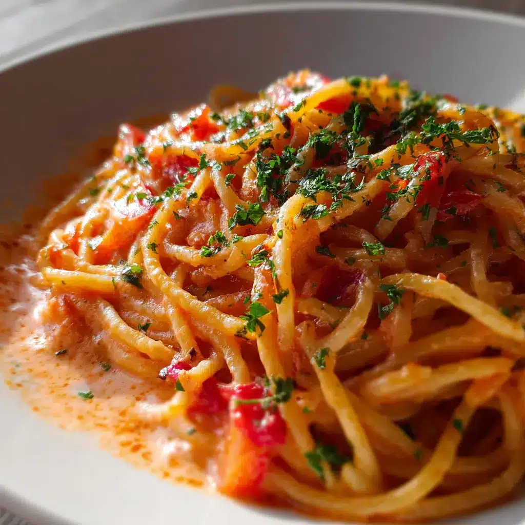 Espagueti al Morrón con Salsa Rosa