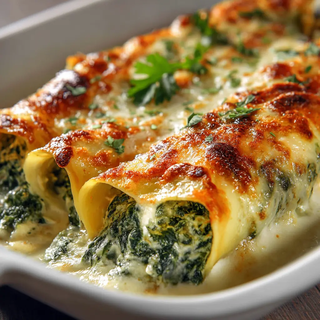 Canelones de espinaca