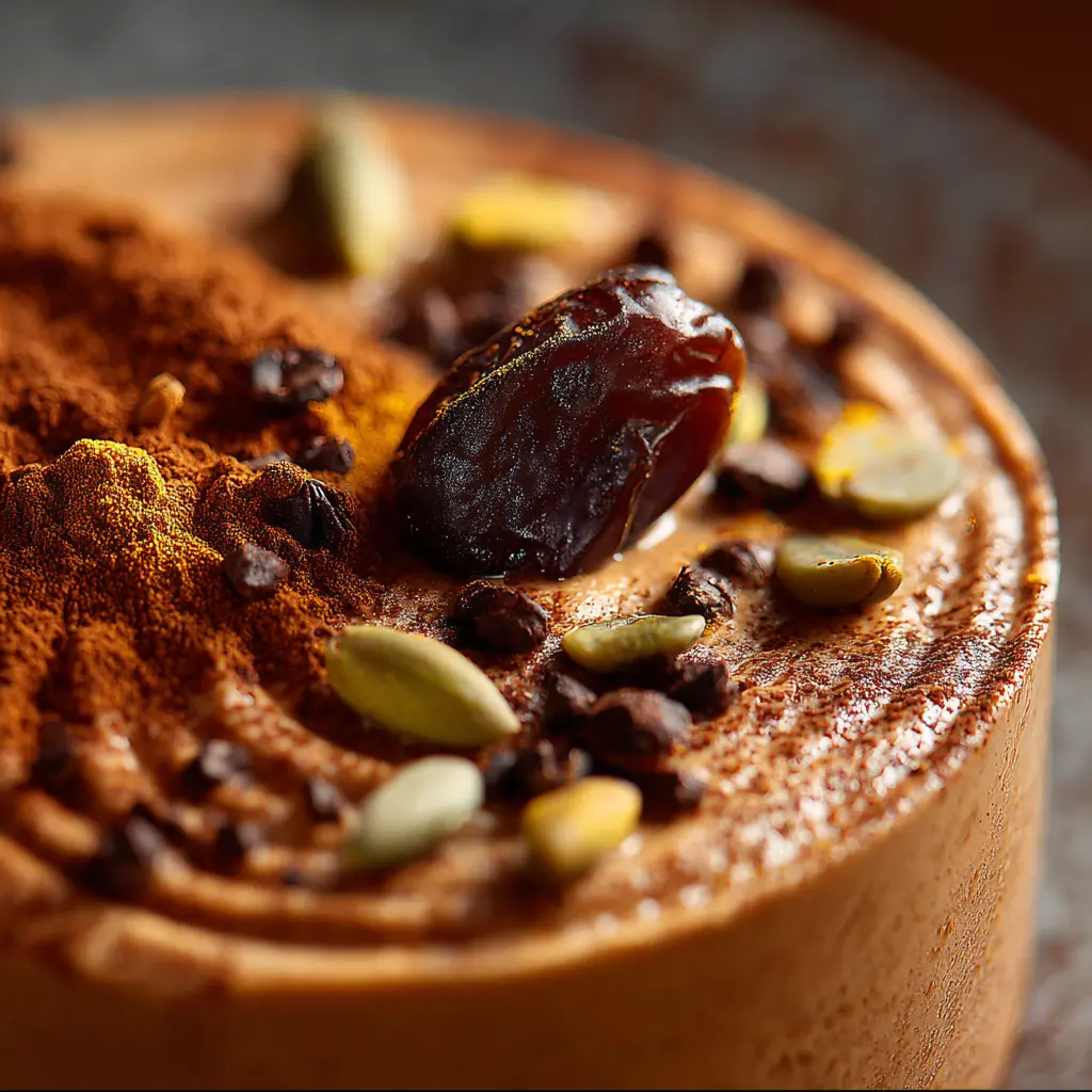 Mousse de cacao, calabaza y dátiles