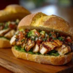 Sándwich de pollo marinado