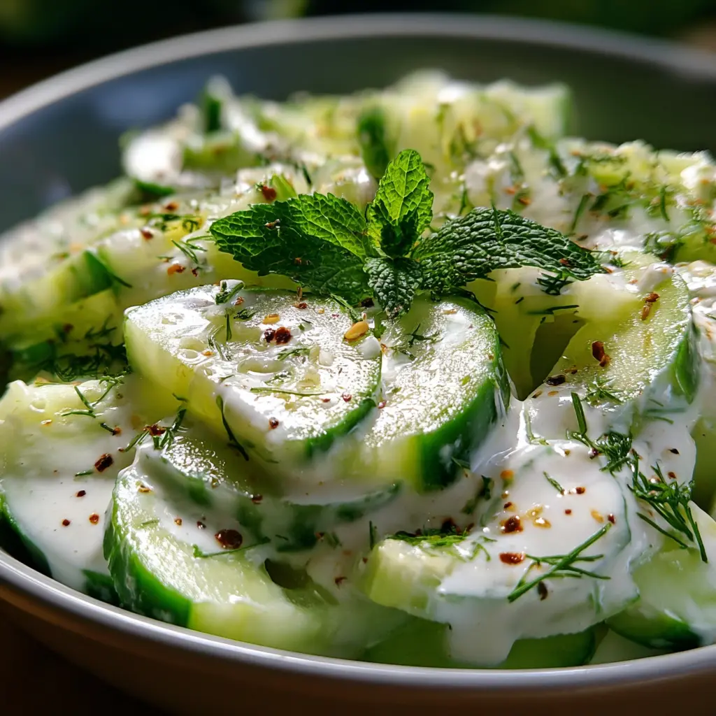 Ensalada de Pepino, Yogur y Ajo