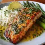 Salmón al Limón y Hierbas + Arroz y Espárragos