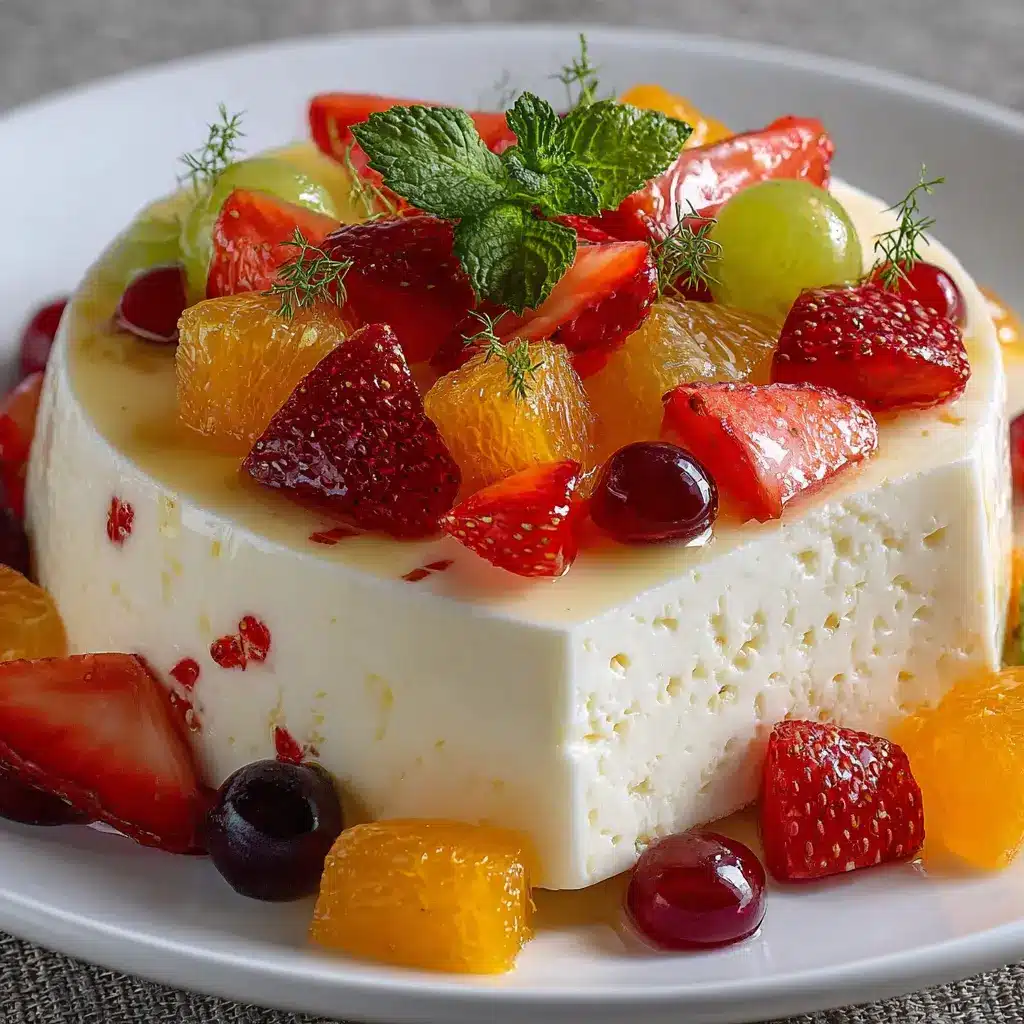 Gelatina Cremosa de Queso Crema con Frutas Frescas