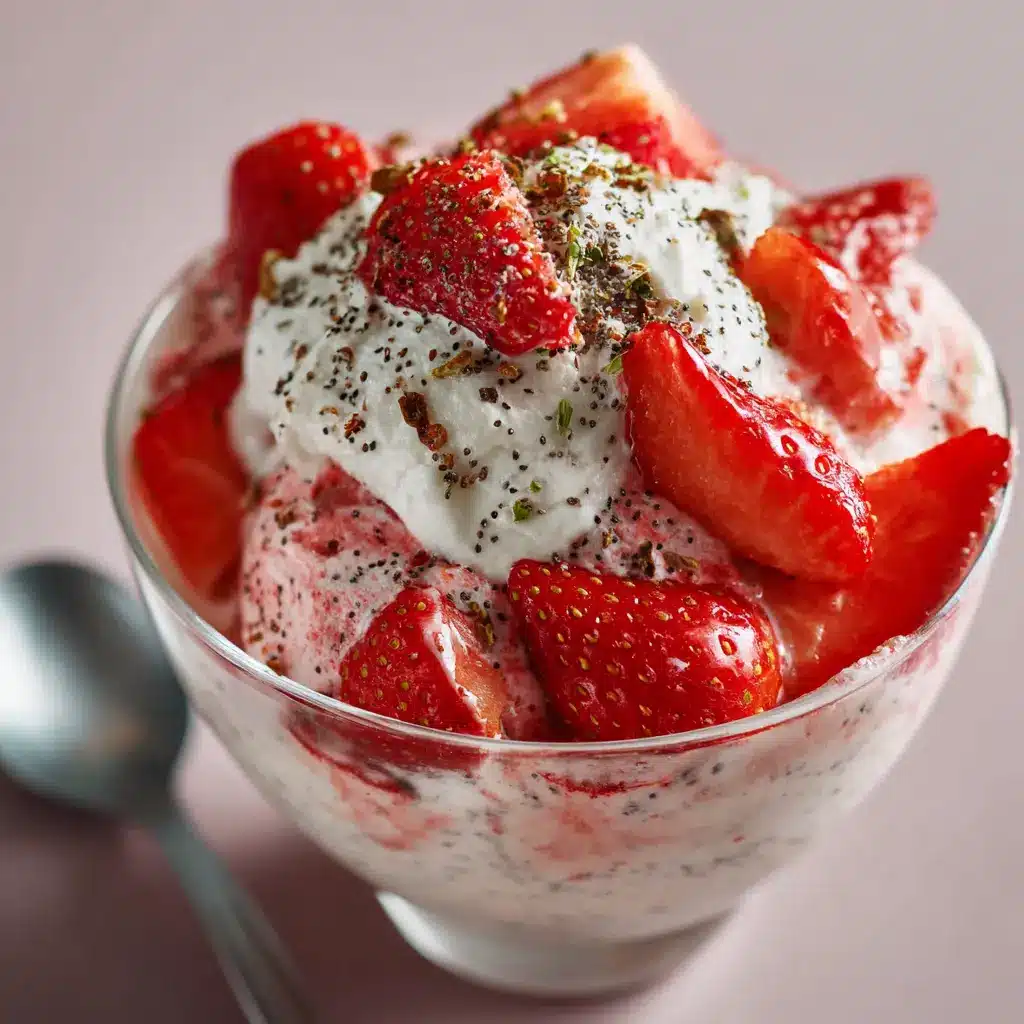 Yogur helado de frutilla y chía