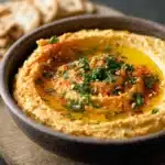 Hummus tibio de zanahoria y cúrcuma