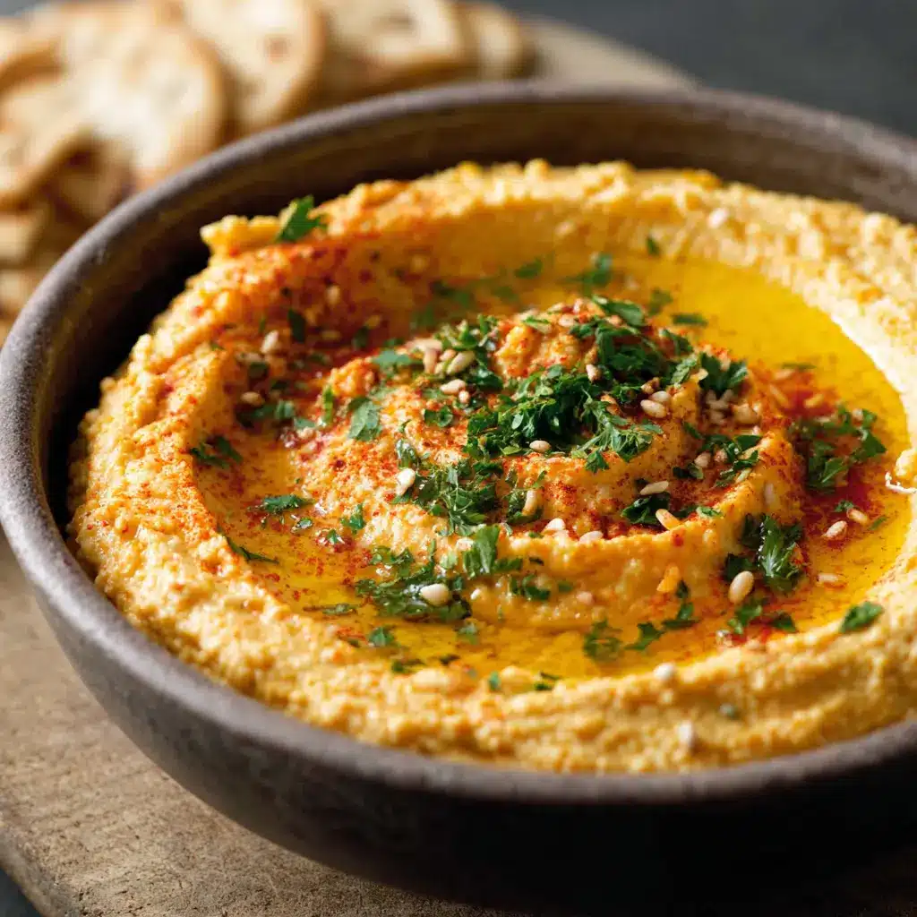 Hummus tibio de zanahoria y cúrcuma