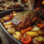 Pierna de Res al Horno que se Deshace en la Boca + Verduras Doradas 🤤