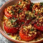 Tomates Asados con Crumble Mediterráneo