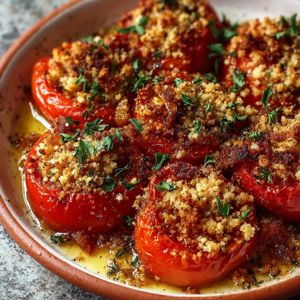 Tomates Asados con Crumble Mediterráneo