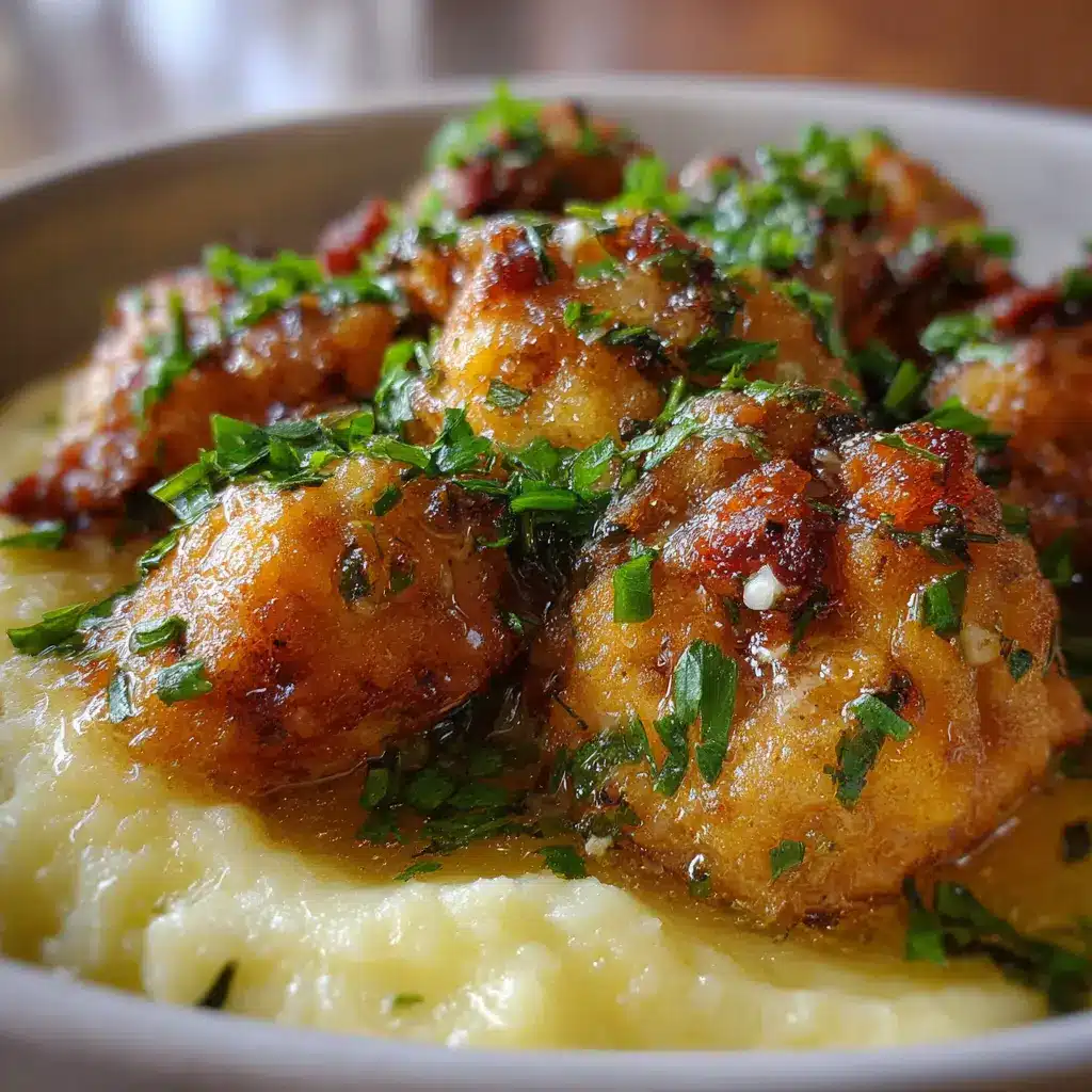 Mollejas al verdeo con puré de papas