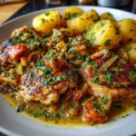 Pollo con Salsa y Patatas