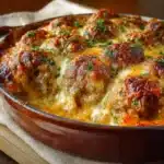 Pancitos gratinados rellenos de albóndigas