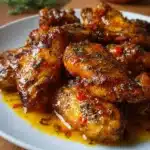 Alitas de pollo picantes con miel