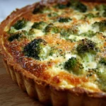 Tarta de brócoli y tres quesos