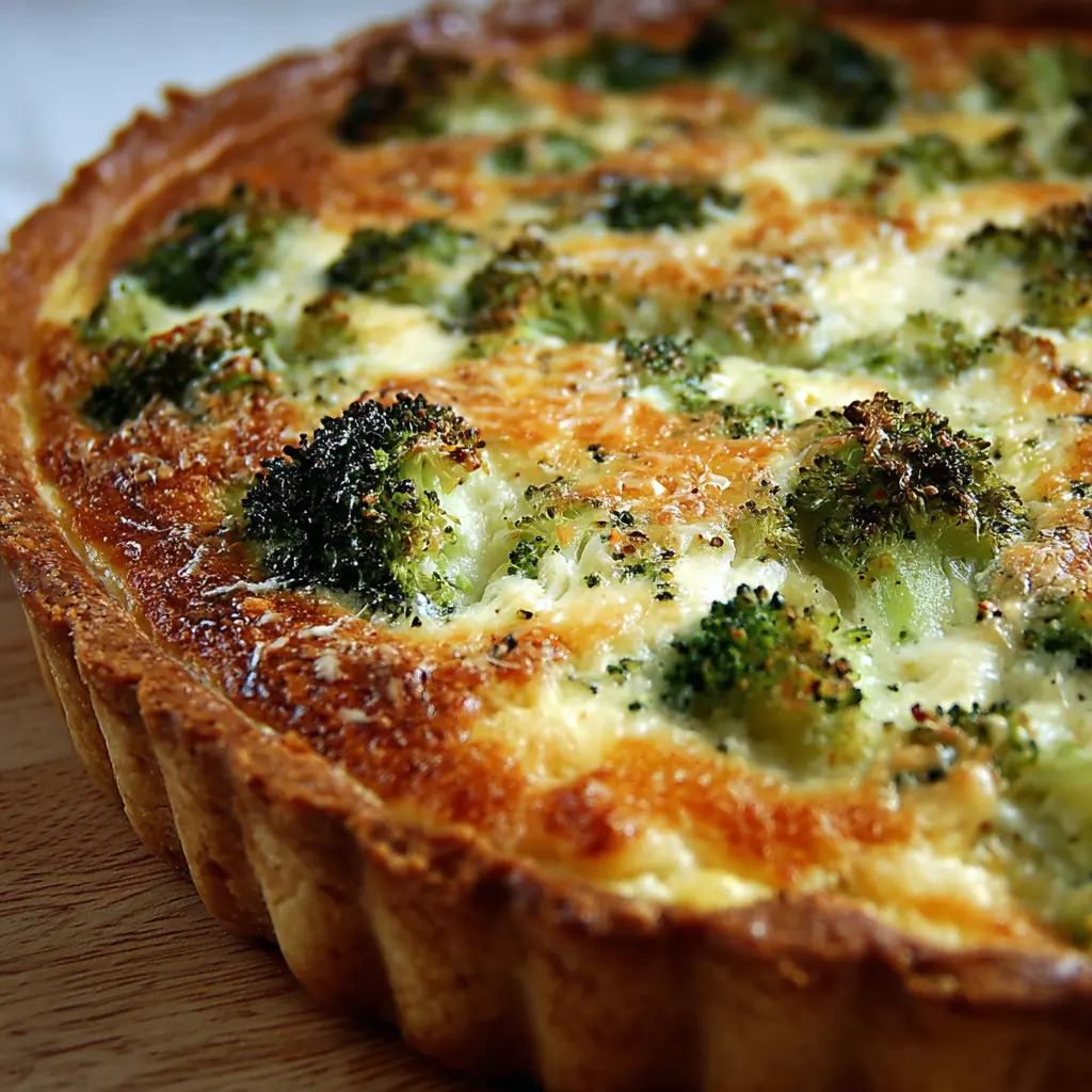 Tarta de brócoli y tres quesos