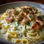 Tallarines con Pollo en Salsa Alfredo
