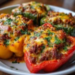 Pimientos Gratinados Rellenos de Carne 🫑🧀