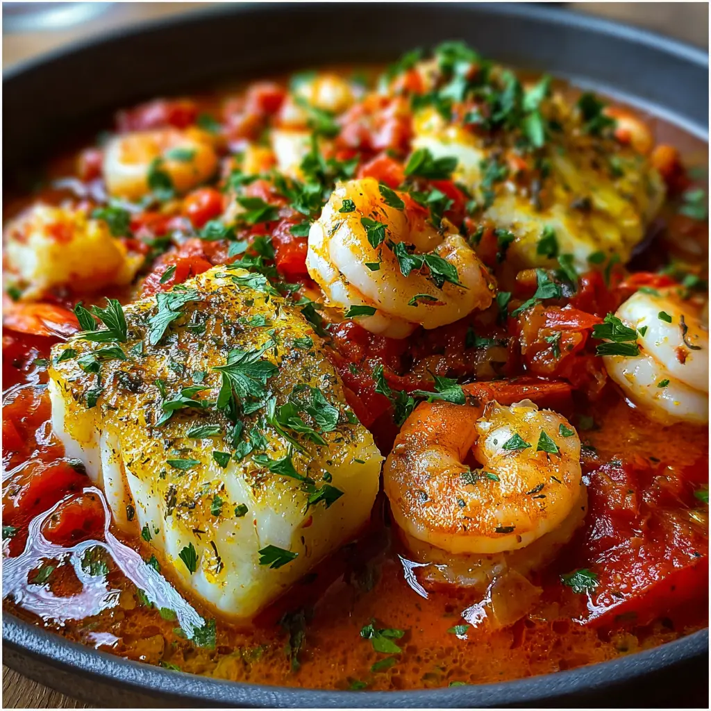 Bacalao Express a la Vizcaína con Gambas