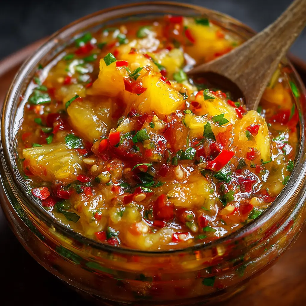 Salsa Tatemada de Piña con Habanero