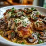Pollo en Salsa Parmesana con Champiñones