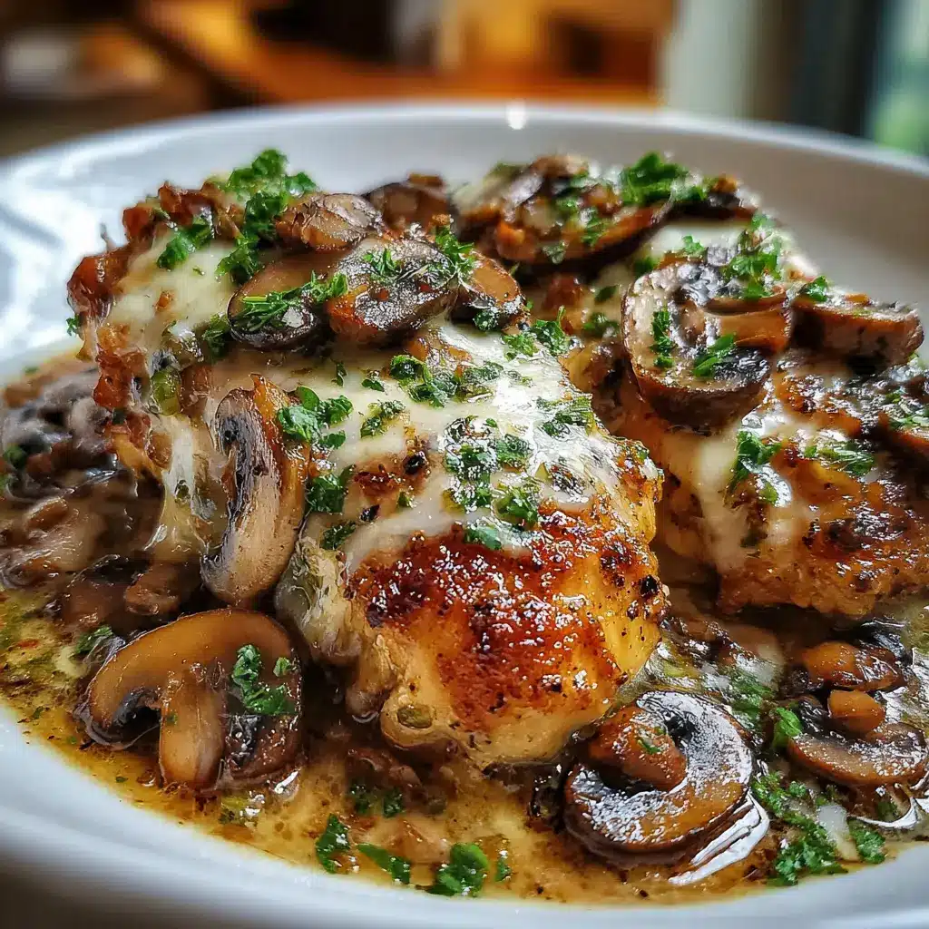 Pollo en Salsa Parmesana con Champiñones