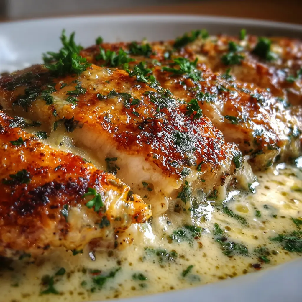 Pollo César al horno con salsa cremosa de parmesano