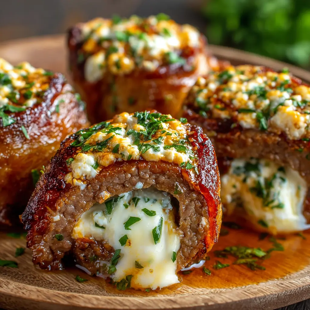Rollitos de Carne Rellenos de Queso y Ajo