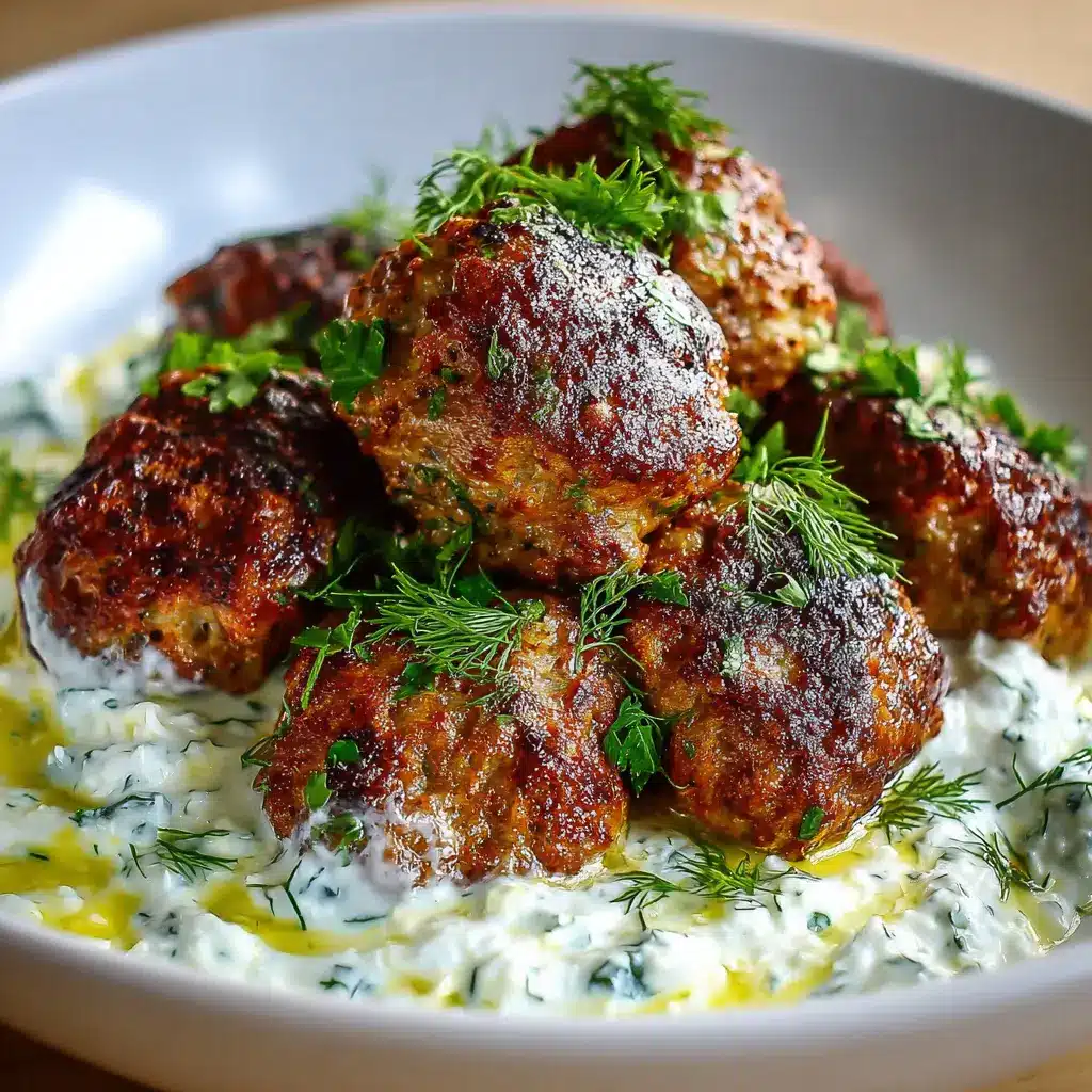 Mini albóndigas griegas con tzatziki