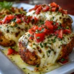 Papas rellenas con queso, tomate y hierbas