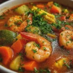 SOPA DE CAMARONES CON VERDURAS