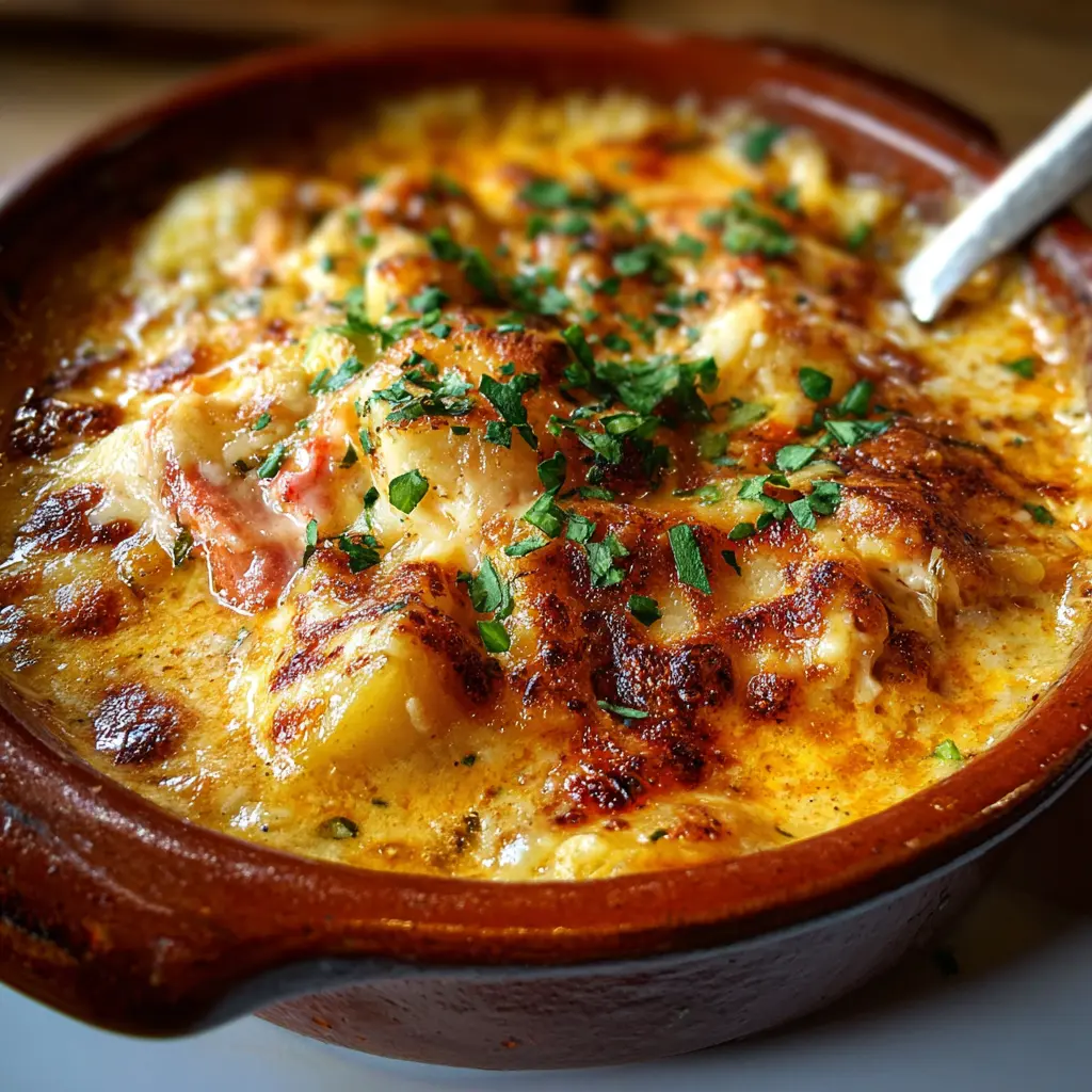 Cazuela de Papa con Pollo y Queso