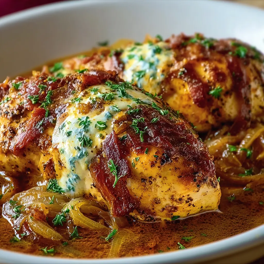 Pechuga de Pollo con Cebolla Francesa
