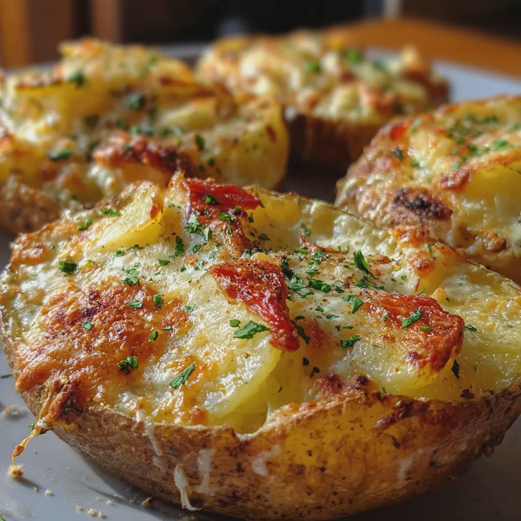 Papas al horno cargadas con queso