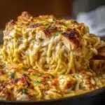 Fideos al Horno Cremosos con Pollo y Queso Dorado