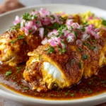 Pechugas rellenas en salsa de Chipotle
