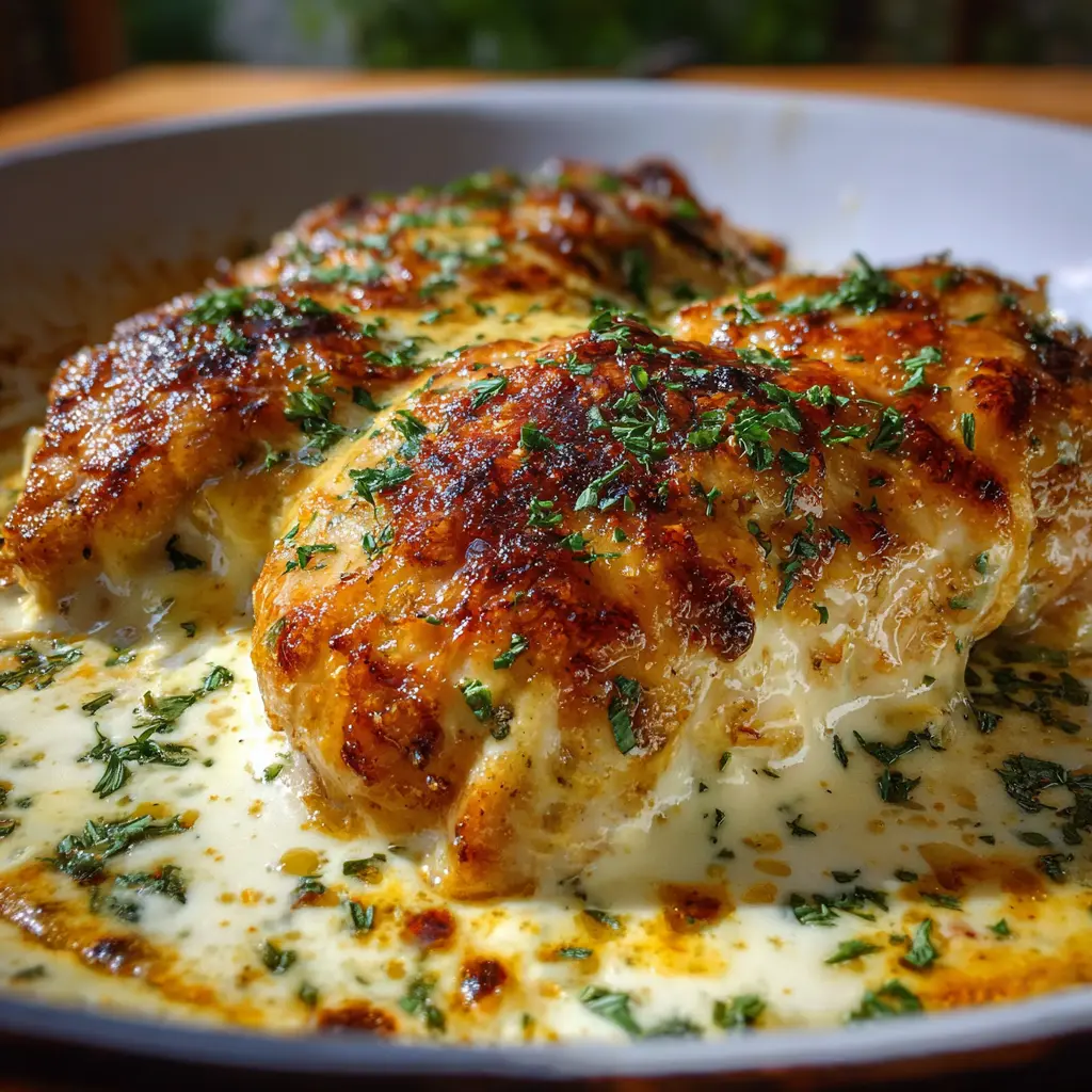 Pollo Gratinado con Queso y Crema Agria