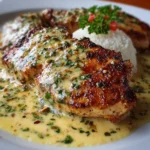 Filete de pollo cremoso con mantequilla de ajo