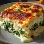 Lasaña de espinacas y queso