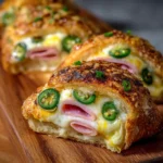 Panecillos rellenos de queso crema, jamón de pavo y jalapeños