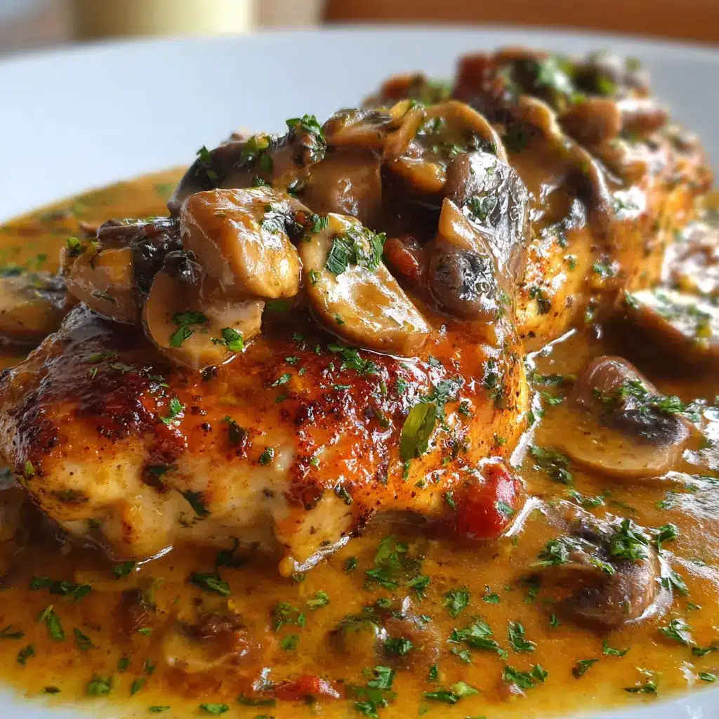PECHUGA DE POLLO EN SALSA DE CHAMPIÑONES.