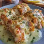 Rollitos cremosos de camarones con ajo y parmesano