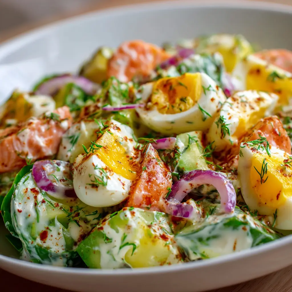 ENSALADA CREMOSA ALTA EN PROTEÍNA CON SABOR DE CASA
