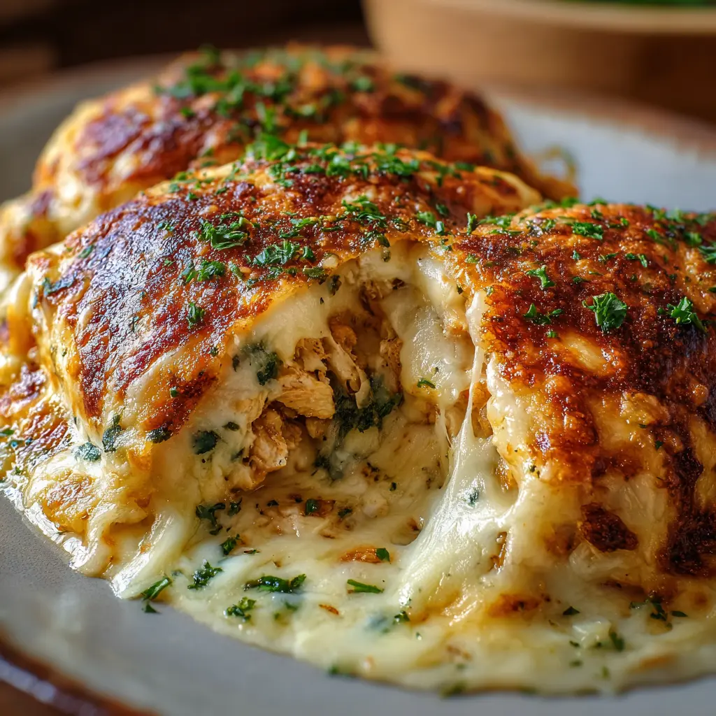 PANQUEQUES SALADOS RELLENOS DE POLLO Y QUESO GRATINADOS