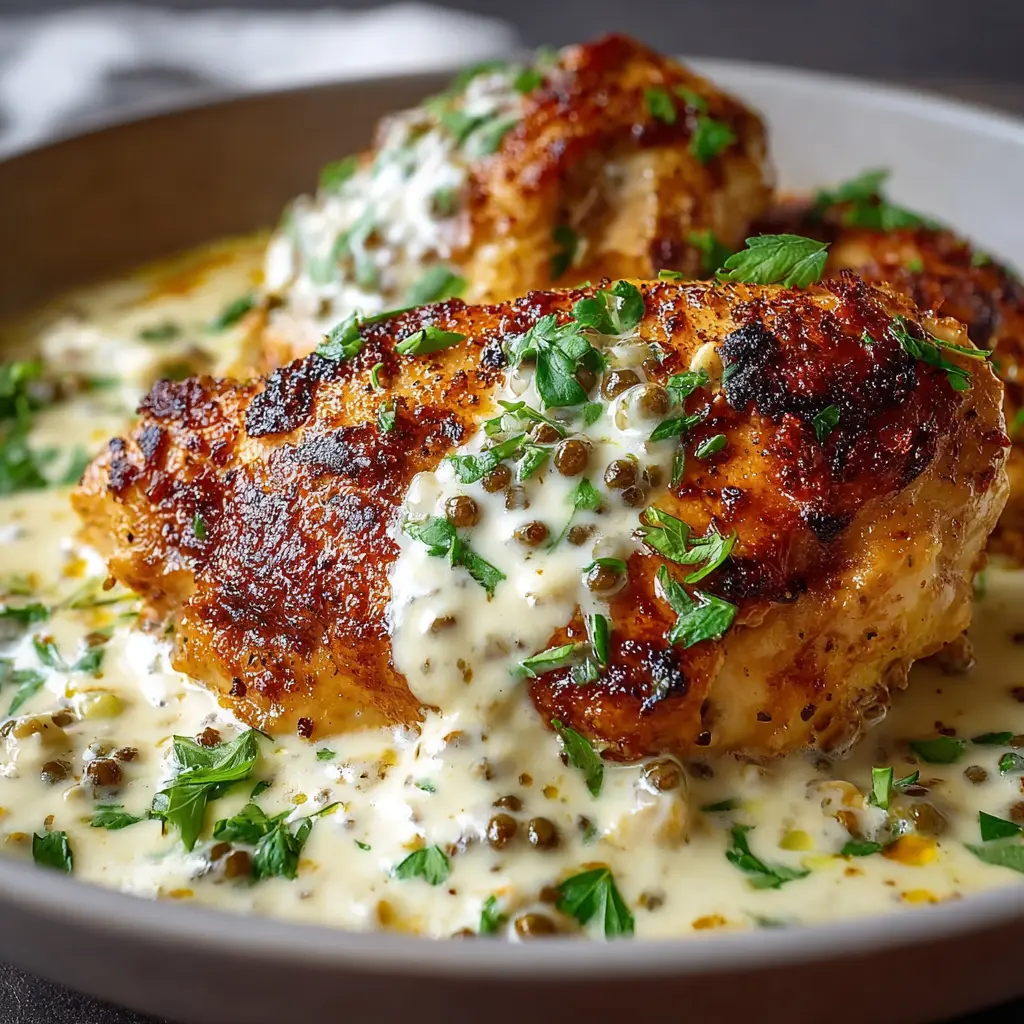 Pechuga de Pollo en Salsa Cremosa de Ajo