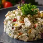 Ensaladilla de Pollo Casera: Cremosa, Fácil y Deliciosa