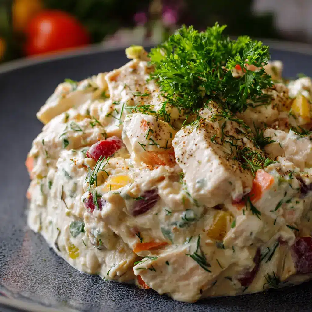 Ensaladilla de Pollo Casera: Cremosa, Fácil y Deliciosa