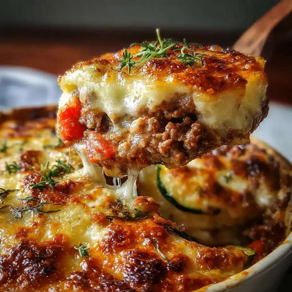Gratinado de verduras con carne molida.