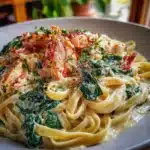 Linguine Cremoso de Langosta y Espinaca al Alfredo